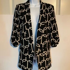 Chic Black and White Women's Blazer